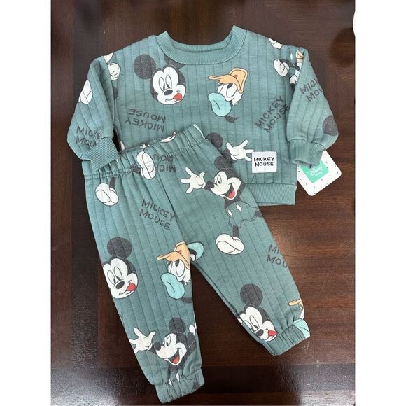 NWT Disney Baby Characters Mickey Mouse Two Piece Outfit 3-6M Unisex - Picture 1 of 9
